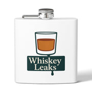 Whiskey Leaks Flask – 6oz Stainless Steel Hip Flask